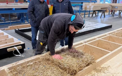 Murs ossature bois avec isolation en bottes de paille : Tradition Bois