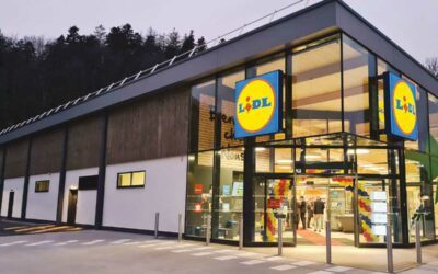 LIDL premier supermarché 100 % en bois labellisé Bois de France.
