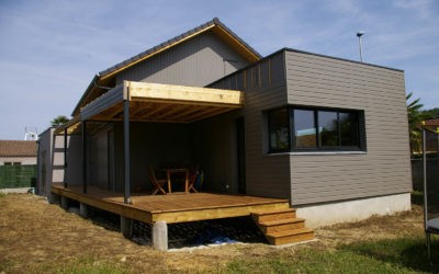 Maison à ossature bois type caissons selon Yves Laborde dans les Pyrénées-Atlantiques (64)